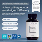 JSHealth Magnesium Supplement for Sleep. 400mg Triple-Form Glycinate, Citrate, Amino Acid Chelate. By Nutritionist Jessica Sepel (120 Tablets)