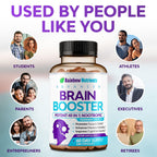 40-in-1 Brain Booster Supplements for Memory, Focus, Clarity, Energy, Performance | Natural Nootropic Brain Support Supplement with DMAE, Bacopa Monnieri & More | For Men & Women | 120 V Capsules