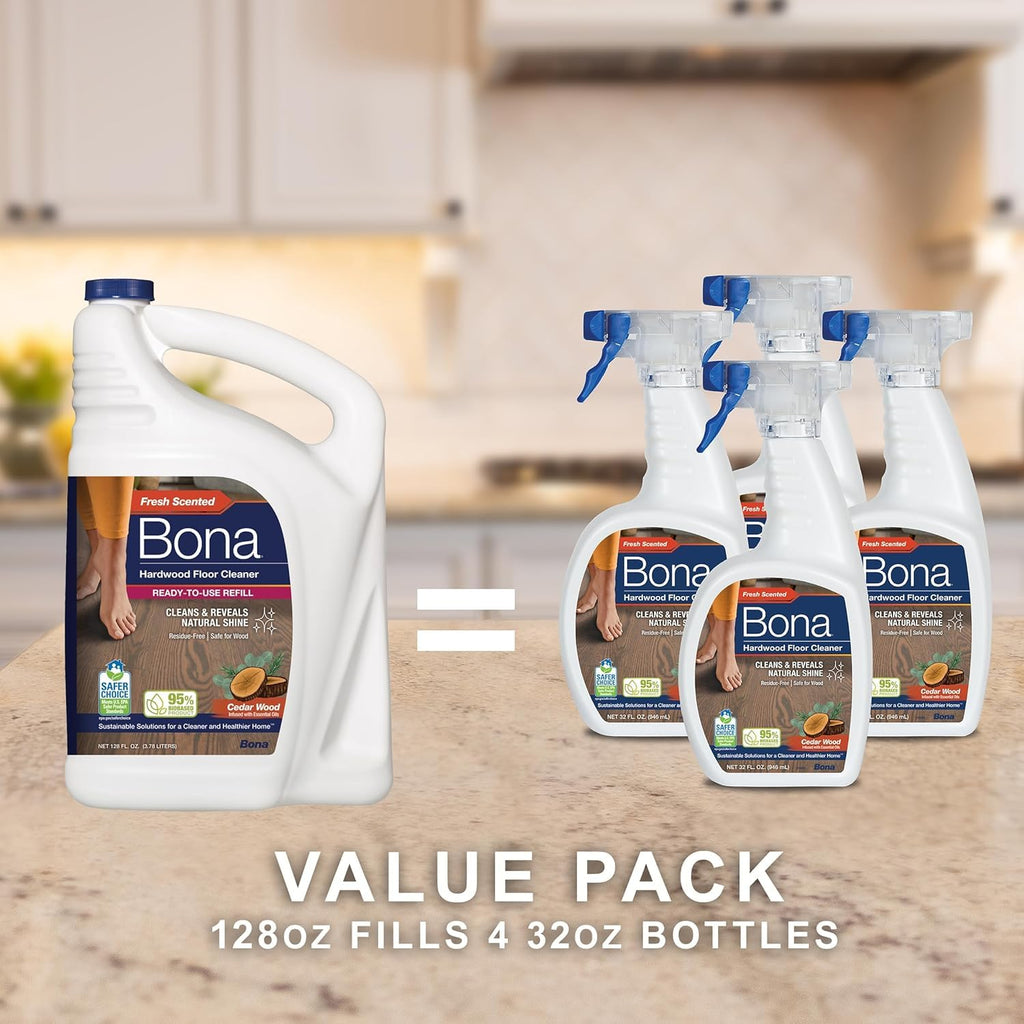 Bona Hardwood Floor Cleaner Refill - 128 fl oz - Cedar Wood Scent