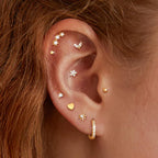 25Pcs Hypoallergenic Flat Back Earrings Cartilage Hoop Sets for Women
