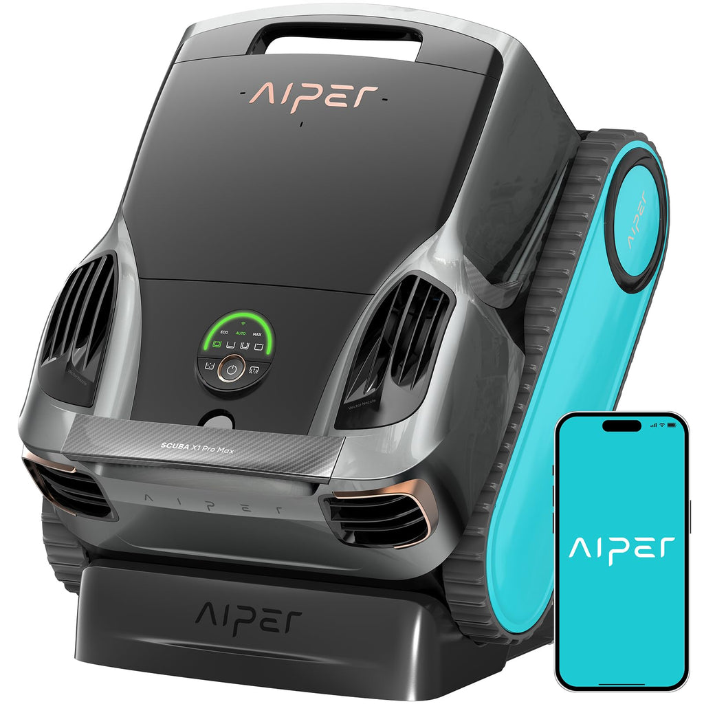 Aiper Scuba X1 Pro Max All-in-One Pool Cleaning Robot & Skimmer with 8,500 GPH Suction, Ultra-fine Filtration, Smart Surface Parking, for All Inground Pools, Blue