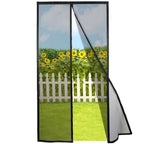 Risareyi Magnetic Screen Door Self Closing, 65 x 70 inches, Black Upgraded Polyester Thicken Mesh Mosquito Net for Patio Door, with Magnets, Keep Bugs Out, with Hook Tape
