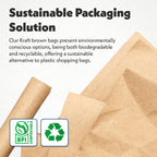 DURO 18412 12# Large Brown Paper Bags, 7.06 x 4.5 x 13.75 Inches, 500 Ct
