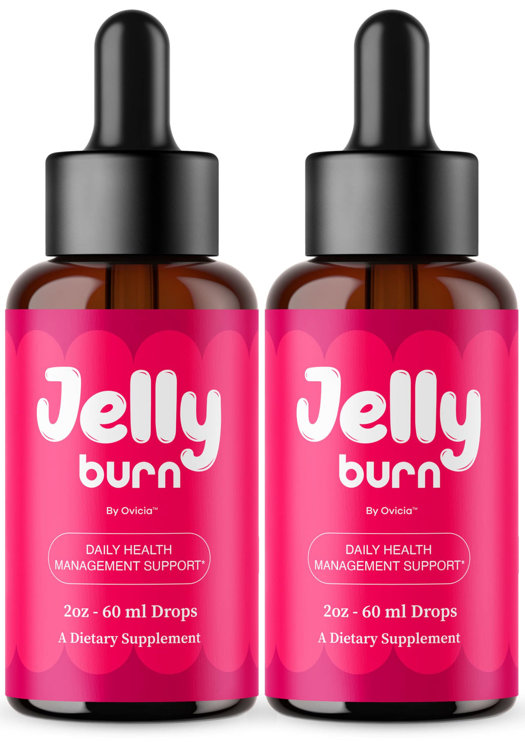 (2 Pack) Jelly Burn Drops - Official JellyBurn Oral Liquid Drops Advanced Premium Formula Maximum Strength, All Natural Ingredients Vitamins for Overall Health & Wellness, 2 Bottles for 2 Months