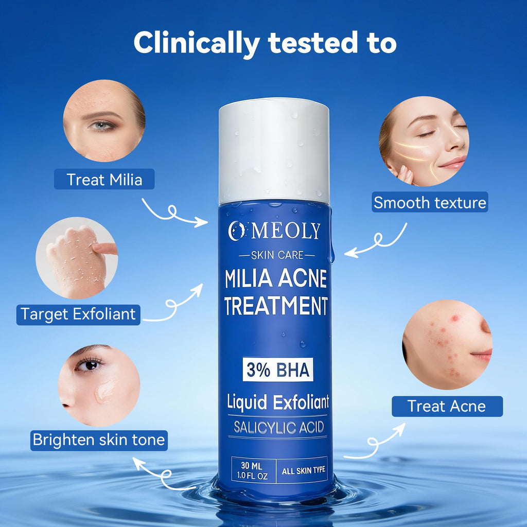 Milia Remover for face and eyes: Milia remover treatment with 3% Salicylic Acid for Acne exfoliant, Advanced formula for Men and Women 30ML