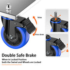 4 Inch Caster Wheels Heavy Duty Stem Caster 2000Lbs, Threaded Stem Casters 3/8"-16 x 1(Stem Diameter 3/8", Stem Length 1"), Swviel Locking Caster Set of 4, Industrial Castor Wheels for Cart,Furniture