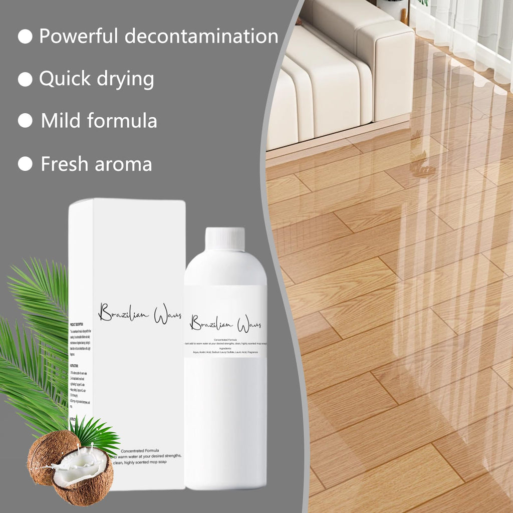 LINARTS Mop Soap Brazilian Wave, Mop Soap for Floor Cleaning, Leaves a Luxury Lasting Scent, Brazilian Waves Mop Soap, Multisurface Bathroom & Kitchen Cleaner Supplies-120ML