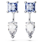 Swarovski Mesmera Earring Jackets, Blue and Clear Mixed-Cut Stones in a Rhodium Finished Setting, Part of the Swarovski Mesmera Collection