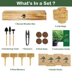 LUOJIBIE Bonsai Tree Kit, Complete Bonsai Starter Growing Kit, Christmas Birthday Gifts for Women Men Mom Dad Girls Boys, Gardening Gift for Plant Lovers, White Elephant Gifts for Adults