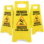 XPCARE 3 Pack 24 IN Caution Wet Floor Sign Bilingual Foldable Safety Sign
