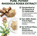 Salvora Organic Rhodiola Rosea, All-Natural, Non-GMO, Vegan, 60 Capsules