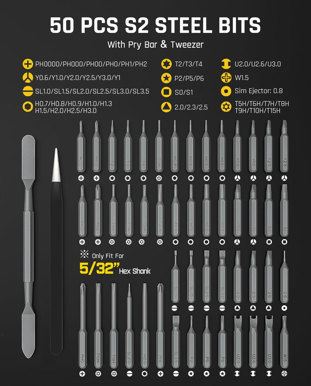 Fanttik E2 Ultra Electric Screwdriver, 0.6N.m Mini Screwdriver Set, 50 Magnetic Bits, 5/32'' Precision Screwdriver for Laptop, PC, Phone, 3D Printer, RC Cars, Electronics Repair Tools for Dad (White)