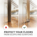 16 PCS Chair Leg Floor Protectors with Felt Pads X-Protector - 1.4" - 1.8" - Furniture Pads for Hardwood Floors - Clear Chair Pads - Floor Protectors for Chairs - Brown Chair Leg Covers!