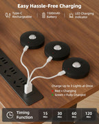 Aokpsrt Rechargeable Puck Lights With Remote Control, 1500mAh Battery Operated Tap Lights, Dimmer & Timer Under Cabinet, Wireless LED Stick-On for Closet, Bedroom, Kitchen - Black 3Pcs