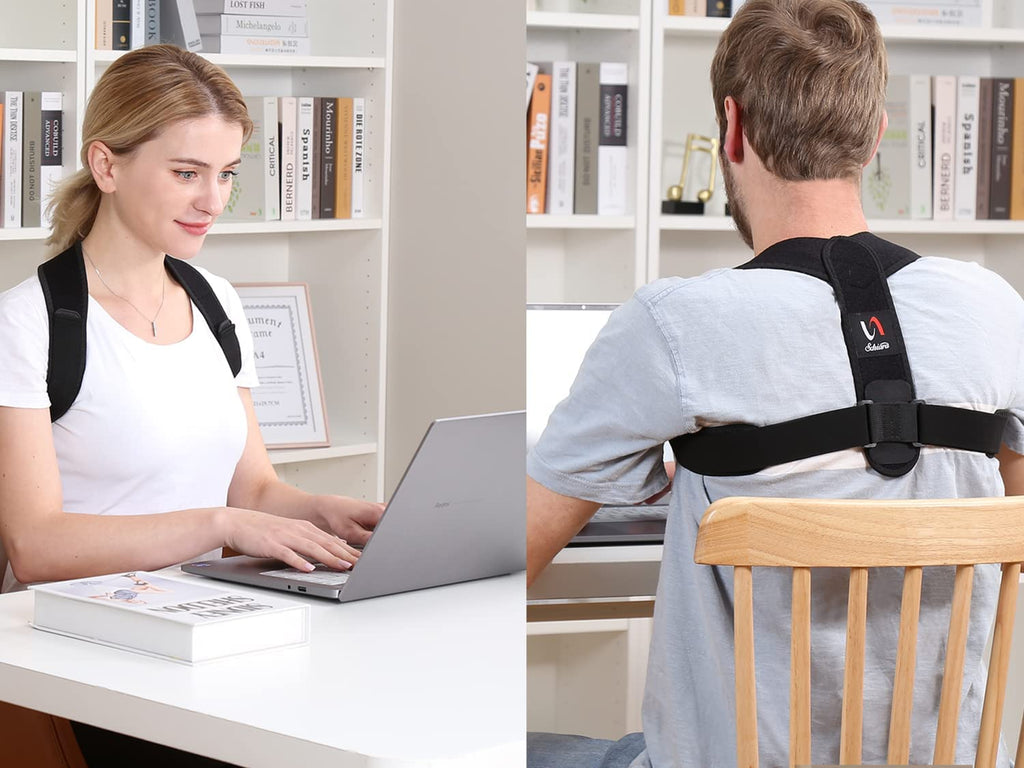 Schiara Posture Corrector for both Men and Women, Comfortable Upper and Back Brace, Adjustable Back Straightener Support for Back, Shoulder and Neck