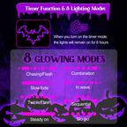 Bstge Halloween Window Lights, 2 Pack LED Waterproof Timer Indoor Decor