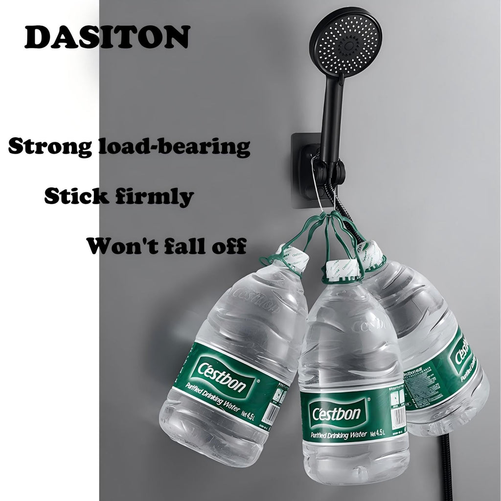 DASITON Large Wall Mount Strong Adhesive Waterproof Handheld Shower Holder,Shower Head Holder,for rv Shower Kids Shower Bathroom Shower(Black 2P)