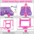 Kids Basketball Hoop, Adjustable Height Toddler Basketball Hoop Indoor Toys