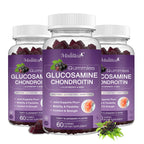 Mulittea 3 Pack Glucosamine Chondroitin Gummies MSM Elderberry Calcium- Extra Strength Joint Support Supplement for Relief. Antioxidant Immune Support for Adults Men Women