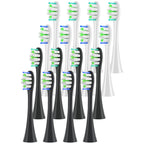 Replacement Toothbrush Heads for Philips Sonicare - 16 Pack Soft Gentle Bristles Compatible with Most Sonicare Click-On Electric Toothbrushes (White&Black)
