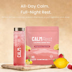 CalmRest Calm Magnesium Powder Calming Drink Mix Cortisol Supplement for Women with Ashwagandha, Saffron, L Theanine, Vitamin D3-Stress Relief & Relaxation Support, No Sugar, 30Ct, Raspberry Lemonade