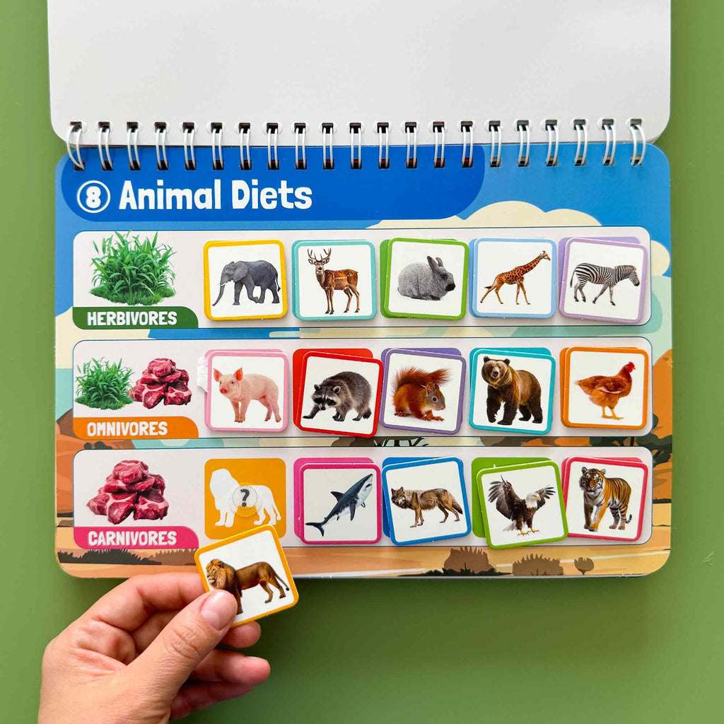 QUOKKA Montessori Busy Book for Ages 4-8 - Pre K Toddler Learning Activities for Homeschooling - My Preschool Busy Book for Toddlers 3-5 - 15 Kids Educational Animal Activities