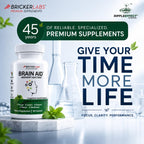 Bricker Labs Brain Aid Memory Matters – Nootropic Brain Supplement with Neumentix Spearmint Extract, Supports Memory, Focus, Mental Clarity & Cognitive Performance, Non-Stimulant Brain Health Support