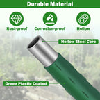 Tegarbed Garden Stakes 40 Pack, 16 Inch Plastic Coated Metal Tomato Stakes, DIY 4ft 5ft 6ft 7ft Plant Support Stakes with 28 Connectors 28 Rotatable Clips 28 Plant Clips for Indoor Outdoor Vegetables