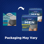Tena Protective Incontinence Underwear for Men, Maximum, Large, Grey, 80 Count (Waist Size 34in-44in)