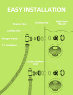 SHAPON Above Ground Pool Inlet & Outlet Replacement Kit with Plunger Valve, 1.5'' Strainer Connector & Jet Nozzle, Compatible with Intex/Coleman Pool Parts & Accessories