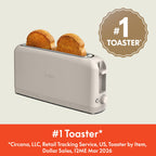 bella Fits-Anywhere™ 2-Slice Slim Toaster, Long Slot & Extra Wide, Oatmilk