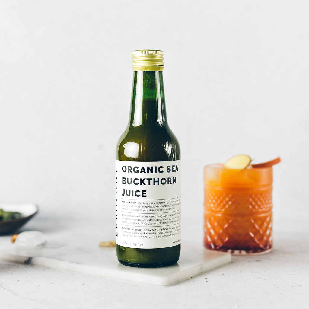 100% Organic Sea Buckthorn Juice 250ml (Box of 6) - Supports Immunity and Boosts Energy - High in Vitamin C, Omega-7 and Beta-carotene - Undiluted - No Added Sugar - Non-GMO - Recyclable Glass Bottle