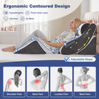4PCS Orthopedic Bed Wedge Pillow Set for Sleeping, Post Surgery Foam Support Pillows for Back, Neck and Leg Pain Relief, Adjustable Triangle Pillow – Acid Reflux, GERD & Snoring Recovery, White Grey