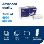 Tork PeakServe Continuous Hand Towel White H5, Advanced, Compressed, 12 x 410 sheets, 105065