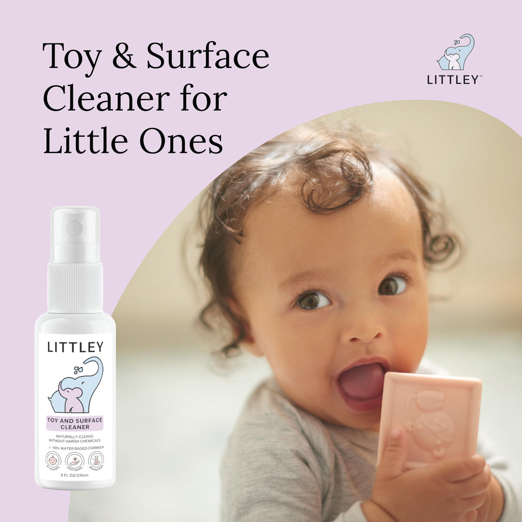 Littley Toy & Surface Cleaner | 16 oz | Alcohol-Free HOCl Spray for Baby Toys & High-Touch Surfaces | Fragrance-Free Formula | Gentle Cleaning for Everyday Messes
