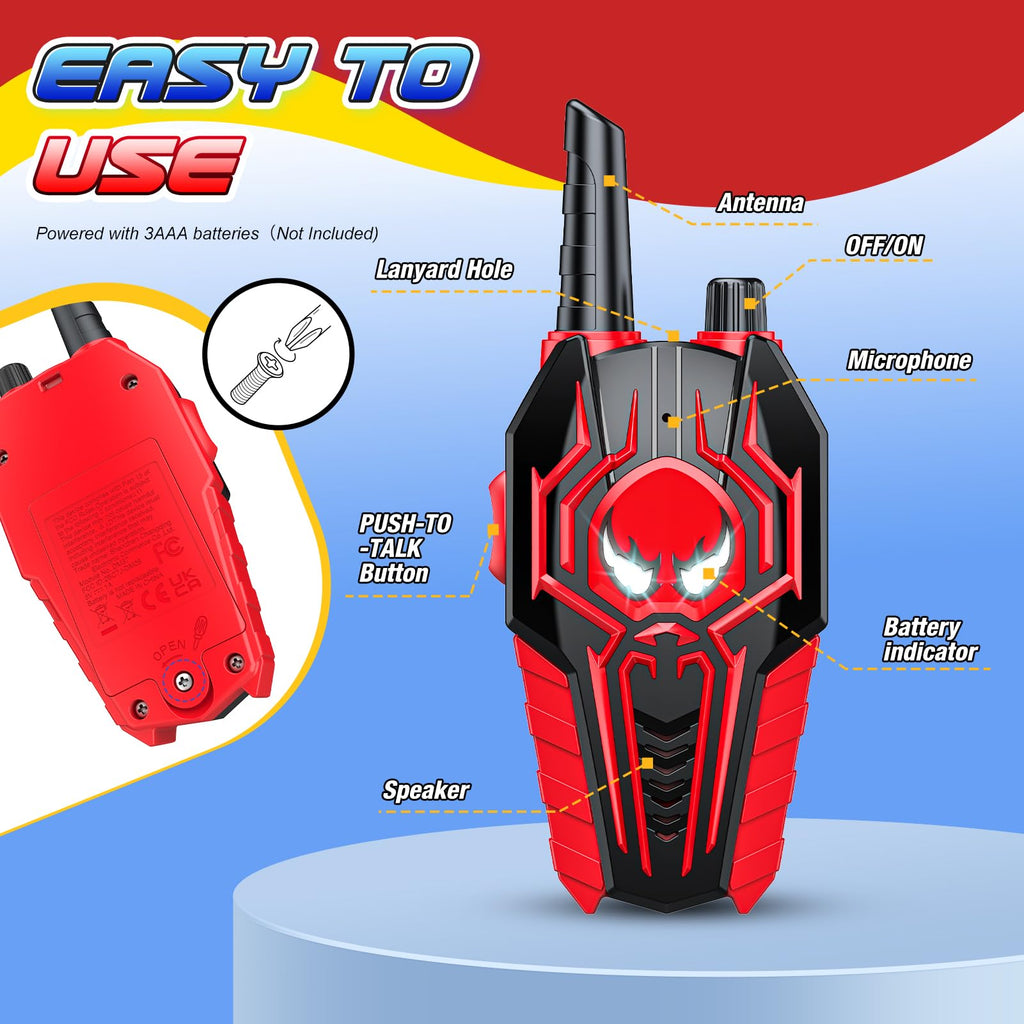 Cool Walkie Talkies for Boys Kids: Gifts Toys for 3 4 5 6 7 8 Year Old Boys Ages 5-7 Kids Walkie Talkies 2 Pack Outdoor Hiking Toy Age 3-8 Year Old Boy Girl Birthday Gifts