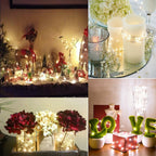 BXROIU 4 Pack Battery Operated Fairy String Lights, 8 Modes 5M Silver Wire with Remote & Timer - 50 LEDs Waterproof for Bedroom, Wedding, Christmas, Party Decorations