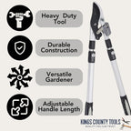 Kings County Tools Tree Trimmer Loppers with 26" - 40" Long Handles