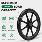 20" Flat Free Tire and Wheel with 3/4" & 5/8" Bearing, 2 Pack
