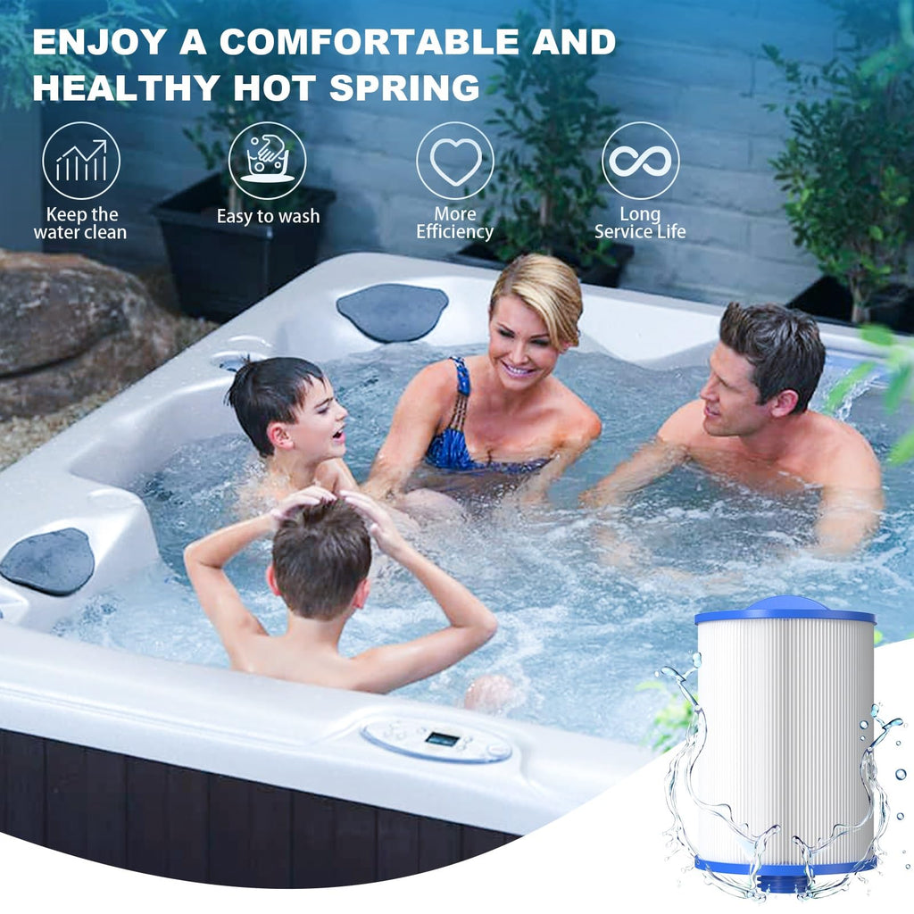 ROYOR PWW50 Spa Filter for Hot Tub - Hot Tub Filters Replacements Unicel 6CH-940, PWW50P3 (1-1/2" Coarse Thread), Filbur FC-0359, Waterways 817-0050, 45 Sq. Ft. Viking Spa Filter, 2 Pack