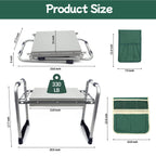 Toptoo Garden Kneeler and Seat with 11.5" Wide Pad, Foldable Garden Stool with 2 Tool Bags, Heavy Duty Garden Kneeler for Gardening, Women, Horticulturist