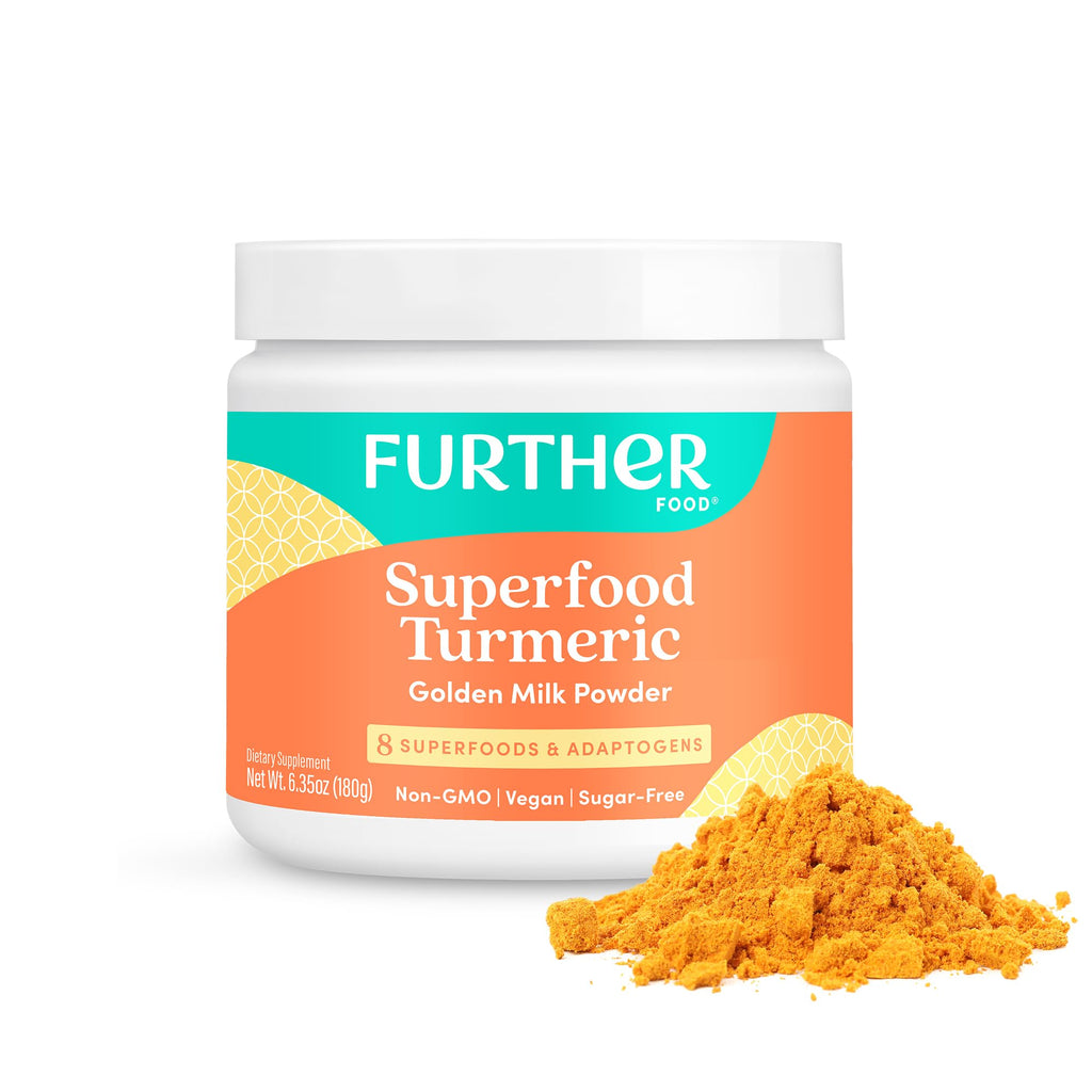 Further Food Superfood Turmeric Root Powder - Maximum Absorption, Natural Immune Booster, Golden Milk Blend, Sugar Free, Keto, Vegan, Non-GMO, 6.35 Oz
