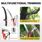 Ersitrole Manual Pole Saw, 30 ft Extendable Tree Pruner, Sharp Steel Blade and Scissors High Branches Trimming, Pole Saws for Tree Trimming, Tree Trimmers Long Handle Pruner