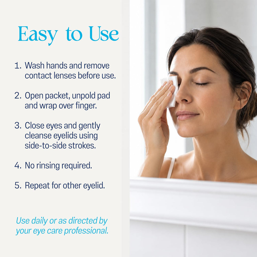 OCuSOFT Lid Scrub PLUS - Pre-Moistened Leave-On Eyelid Wipes for Moderate to Severe Conditions - Moisturizing Eyelid Cleanser for Maximum Relief - 30 Count