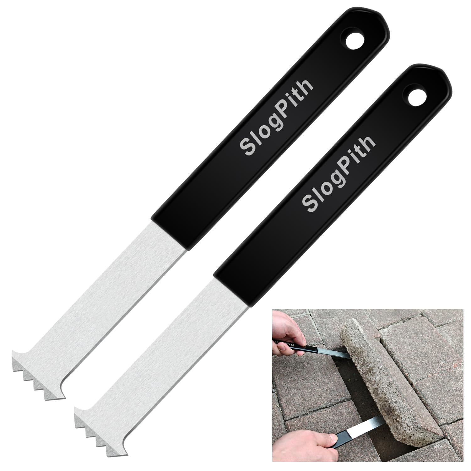 Paver Removal Tool, Paver Lifter Tool with Rubber Non-Slip Handle, 2 Pcs