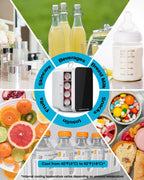 Antarctic Star Compact Mini Fridge, 10L Portable Small Refrigerator, 2.6 Gal Desktop Fridge with AC/DC Adapters, Small Cosmetics Cooler for Beverage, Food, Makeup, Bedroom, Office, Dorm, White
