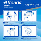 Attends Stretch Adult Disposable Briefs, Large/X-Large, 40"-70" Waist with Tab Closure, Ultimate Absorbency with Dry-Lock Containment Core, 96ct Case
