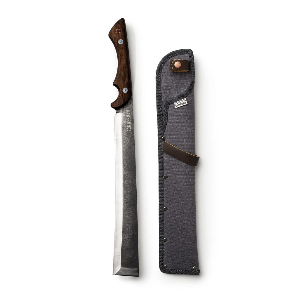 Barebones Japanese NATA Tool - Full Tang Machete for Yard Work - Balanced for Controlled Chopping & Cutting - Hunting Machete Knife with Sheath - Hardwood Walnut Handle - Stainless Steel Blade