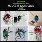 FTIHTRY 45FT Fiberglass Running Electrical Wire Cable Glow Rods Wire Pulling, Fish Rods Electrical Kit with 8 Different Attachments and Fish Tape Wire Puller Kit