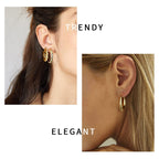 Yesteel Rose Gold Hoop Earrings, Rose Gold Plated Earrings for Women